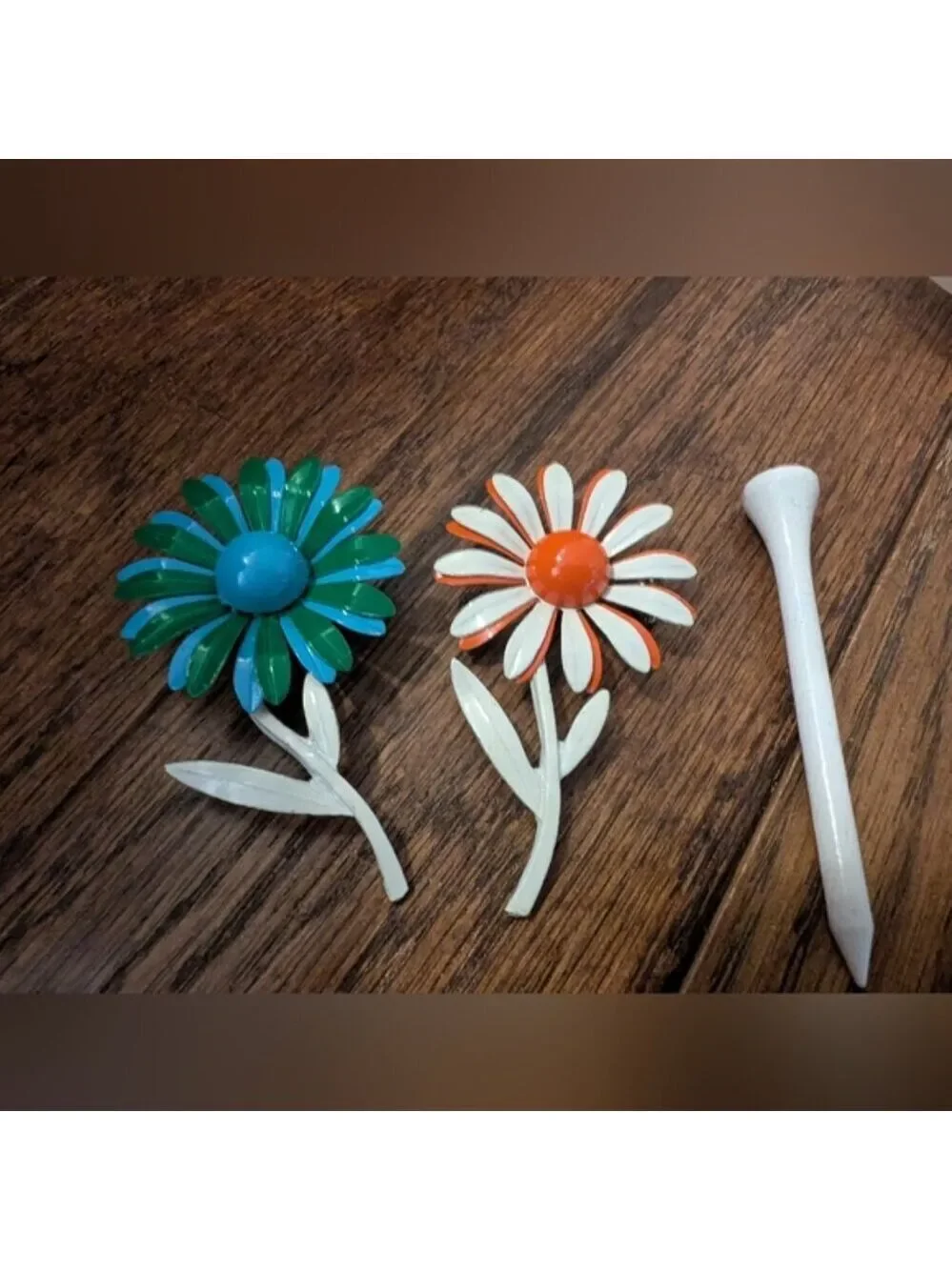 Vintage Flower Brooch Set Made In Japan mid Century- Set of 2